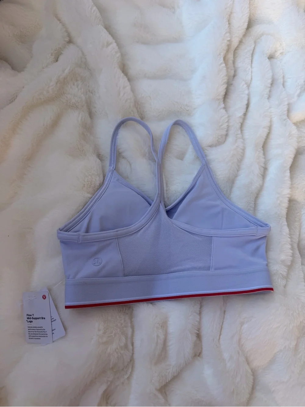 lululemon Light Lavender Athletic Sports Bra with Mesh Details
